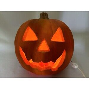 Vintage Trendmasters Halloween Lighted Foam Pumpkin Jack 'O‎ Lantern 1993 Works!